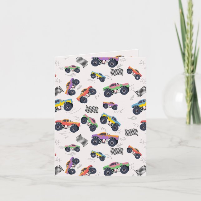 Carte Camions Monster Colorés Racing Enfants Motif (Devant)