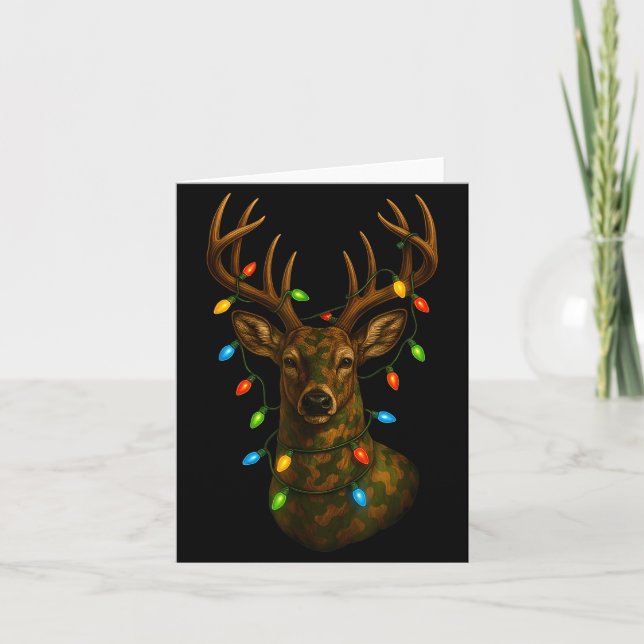 Carte Camo Hunting Reindeer Deer Christmas Holiday Xmas  (Devant)