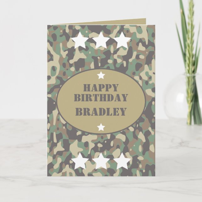 Carte Camouflage de l'armée de terre Imprimer Anniversai (Devant)