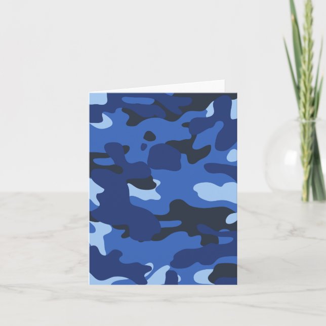 Carte Camouflage Motif Camo Bleu (Devant)