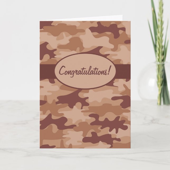 Carte Camouflage Tan Brown Félicitations Personnalisées (Devant)