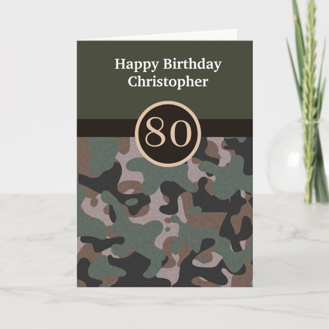 Carte Camouflage Vert 80e anniversaire (Devant)