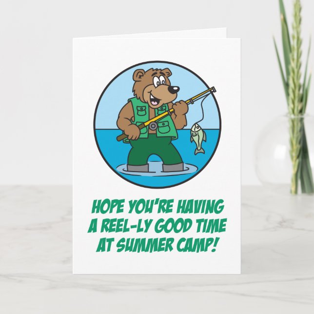 Carte Camp d'été Bear de pêche (Devant)