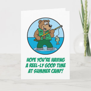 Carte Camp d'été Bear de pêche