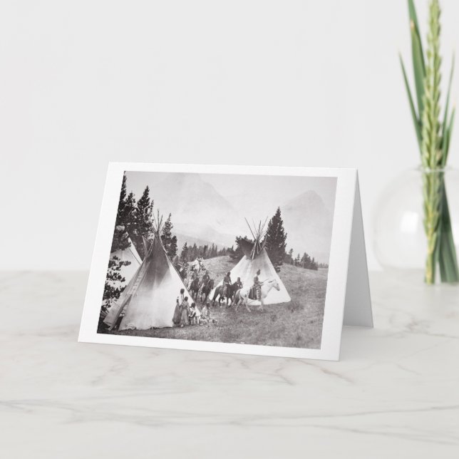 Carte Camp Native American Teepee, Montana, c.1900 (b/w (Devant)