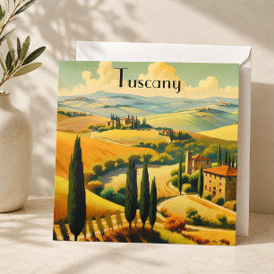 Carte Campagne toscane vintage texte personnalisé