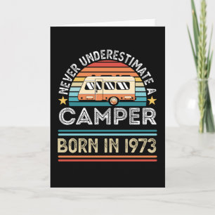 Carte Camper né 1973 50e Anniversaire camping cadeau