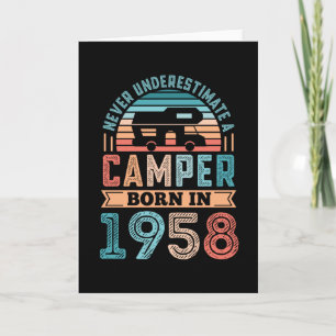 Carte Camper né en 1958 70e anniversaire Cadeau RV Campi