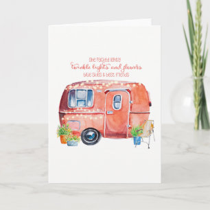 Carte Campeur vintage et citation d'aquarelle