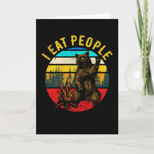 Carte Camping Bear Randonnée Funny Camper Cadeau