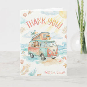 Carte Camping-car de plage Merci Cute Vacances d'été
