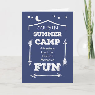 Carte Camping Cousin Fun Navy Blue, Penser à vous