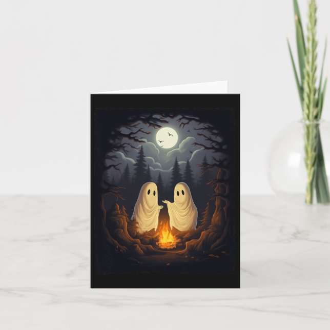 Carte Camping Feu de Campement Gothique Halloween Hommes (Devant)
