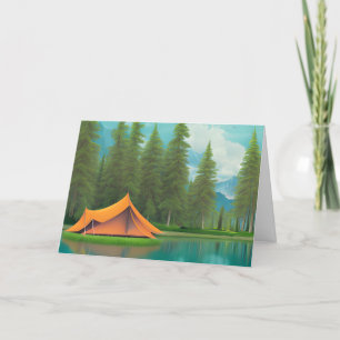 Carte Camping Thème Joyeux Anniversaire pour lui