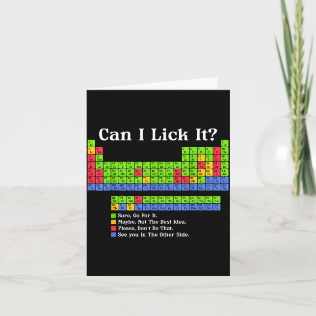 Carte Can I Lick It Periodic Table Chart Science Teacher (Devant)