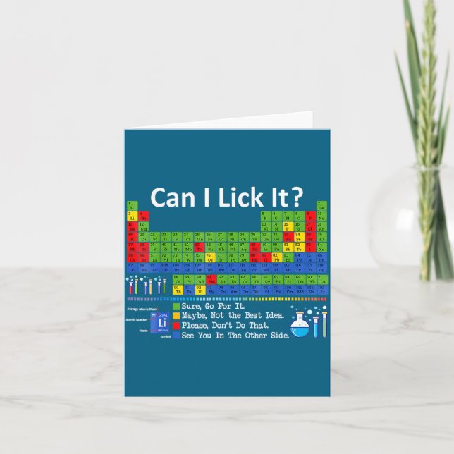 Carte Can I Lick It Periodic Table Chart Science Teacher (Devant)