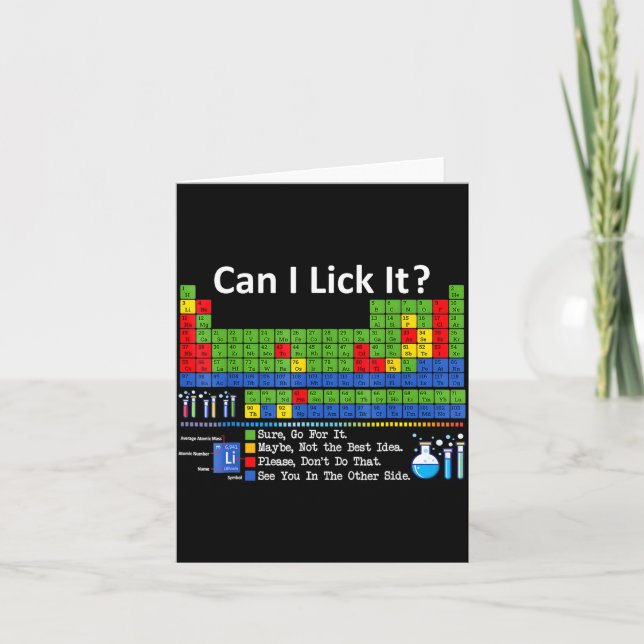 Carte Can I Lick It Periodic Table Chart Science Teacher (Devant)