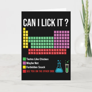 Carte Can I Lick It Periodic Table Chart Science Teacher
