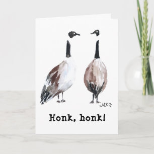 Carte Canada Oie Cute tirée à la main Honking Canada Oie