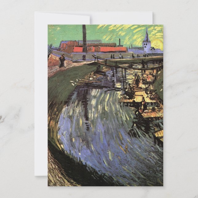 Carte Canal avec femmes Laver par Vincent van Gogh (Devant)