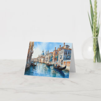 Carte Canal de Venise et peinture à l'aquarelle de la Go