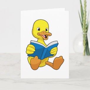 Carte Canard à la lecture avec livre