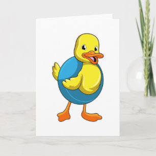 Carte Canard à nager avec anneau de nage