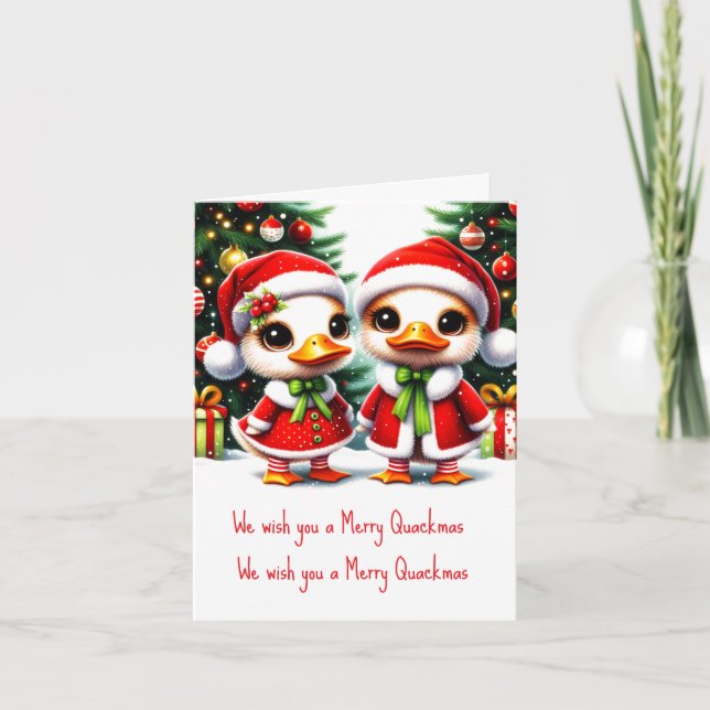 Carte Canard Animé Noël (Devant)