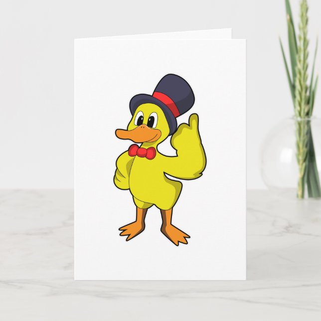Carte Canard avec chapeau (Devant)
