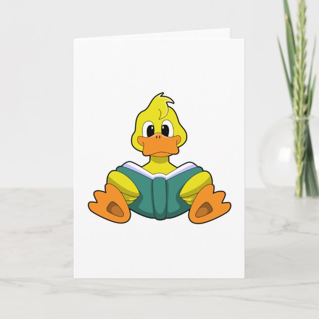 Carte Canard avec livre (Devant)