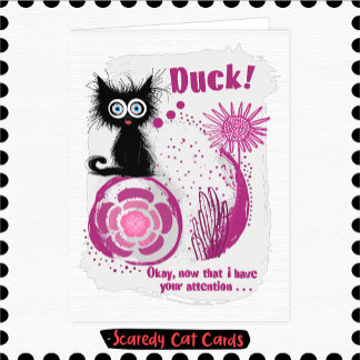 Carte Canard Chat Peureux