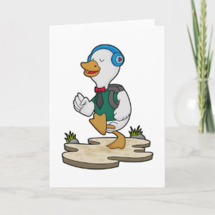 Carte Canard comme randonneur avec sac à dos