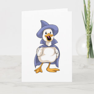 Carte Canard comme sorcière avec Casquette