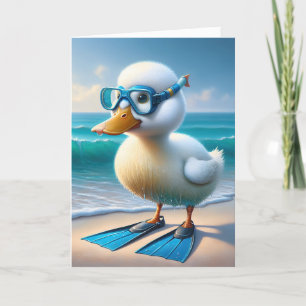 Carte Canard D'Anniversaire Avec Des Plongeurs