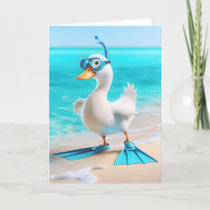 Carte Canard D'Anniversaire Avec Palmes