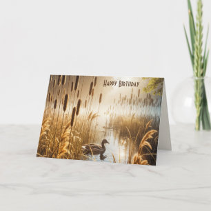 Carte Canard d'anniversaire dans Misty Pond