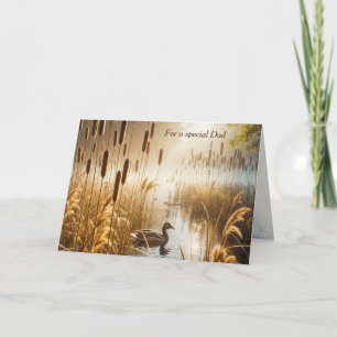 Carte Canard d'anniversaire de papa dans Misty Pond