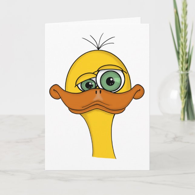 Carte Canard de dessin animé drôle (Devant)