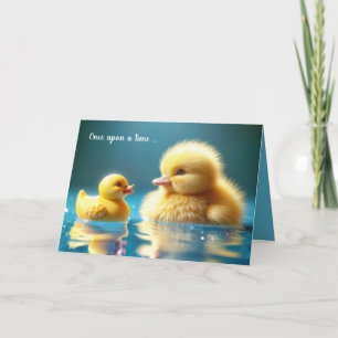 Carte Canard Jaune avec un canard en caoutchouc