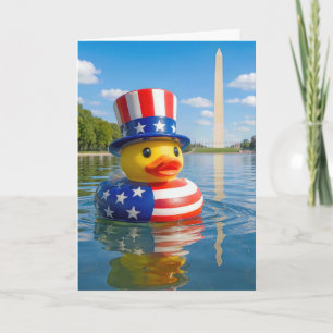 Carte Canard jouet d'anniversaire flottant dans le bassi