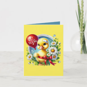 Carte Canard mignon pour un prompt rétablissement