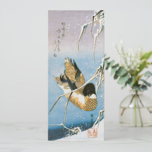 Carte Canard sauvage Nage neige Laden Reeds par Hiroshig