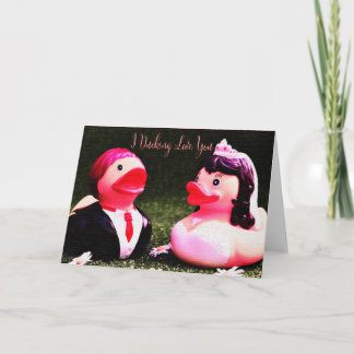 Carte Canards de mariage je t'aime