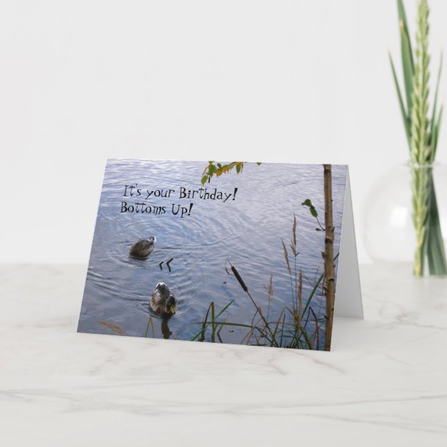 Carte Canards en bois de joyeux anniversaire (Devant)