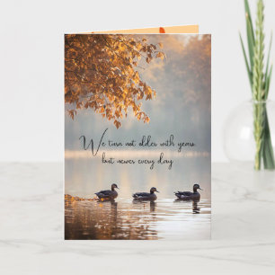 Carte Canards Sur Le Lac D'Automne Pour Anniversaire