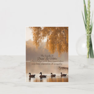 Carte Canards Sur Le Lac D'Automne Sympathy Merci