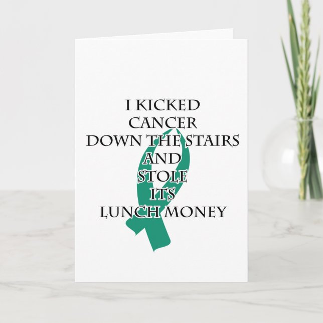 Carte Cancer Bully (ruban Turquoise) (Devant)