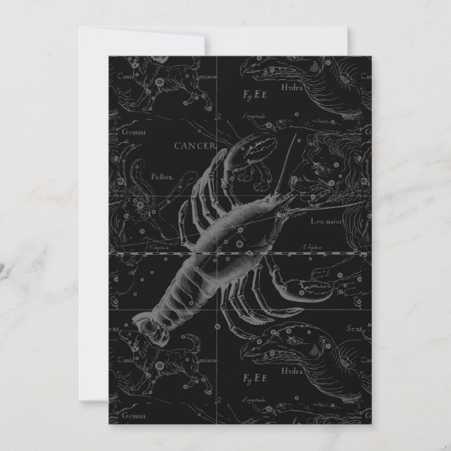 Carte Cancer Constellation Hevelius 1690 Décor (Devant)