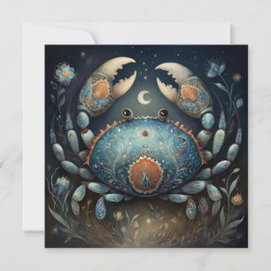 Carte Cancer Crabe Zodiaque Astrologie Anniversaire Myst
