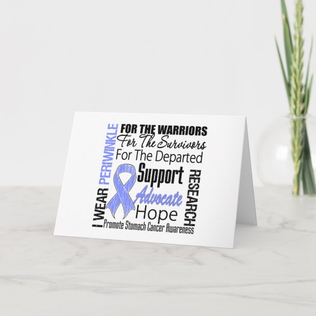Carte Cancer de l'estomac Je porte Périwinkle Ribbon TRI (Devant)